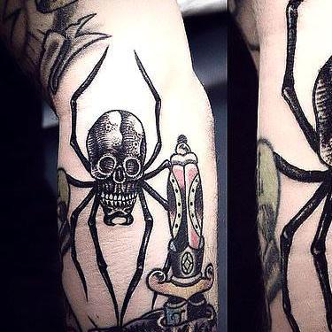 Cool Spider Skull Tattoo