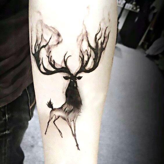 Cruel Deer for Men Tattoo Idea