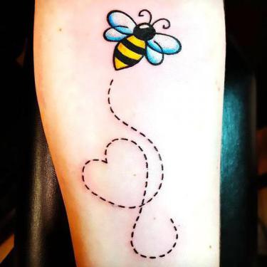Cute Bee Tattoo