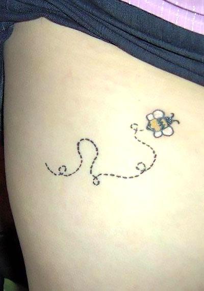 Cute Little Bee Tattoo Idea