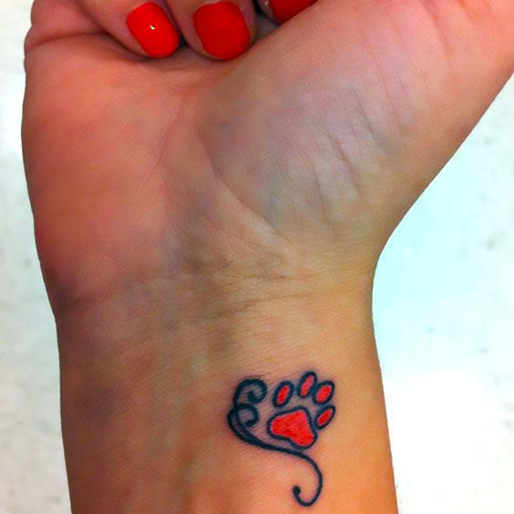 Cute Tiny Puppy Paw Print Tattoo Idea