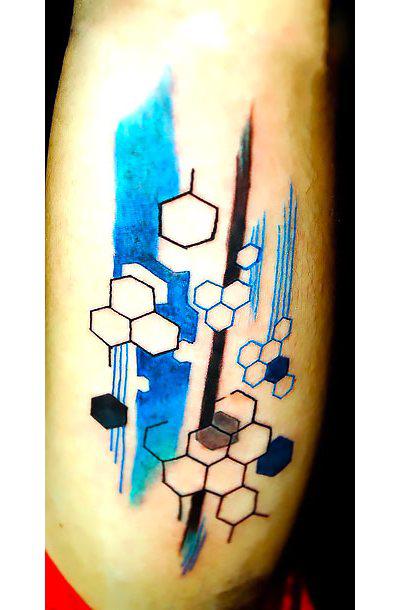 Abstract Blue Tattoo Idea