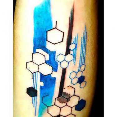 Abstract Blue Tattoo