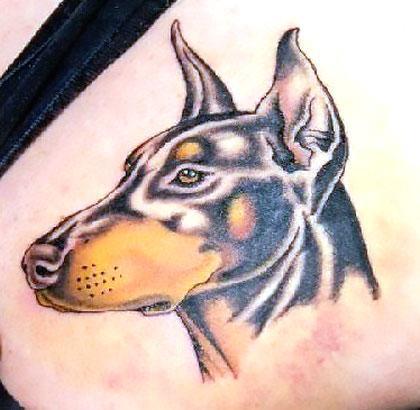 Doberman Dog Tattoo Idea
