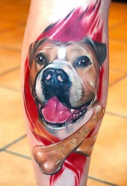 Dog and Bones Tattoo Idea