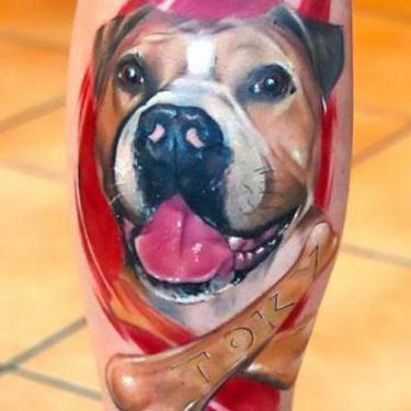Dog and Bones Tattoo