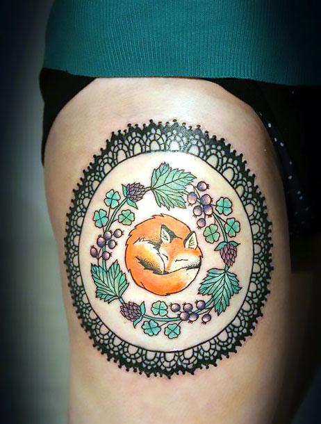 Fox Mandala Tattoo Idea
