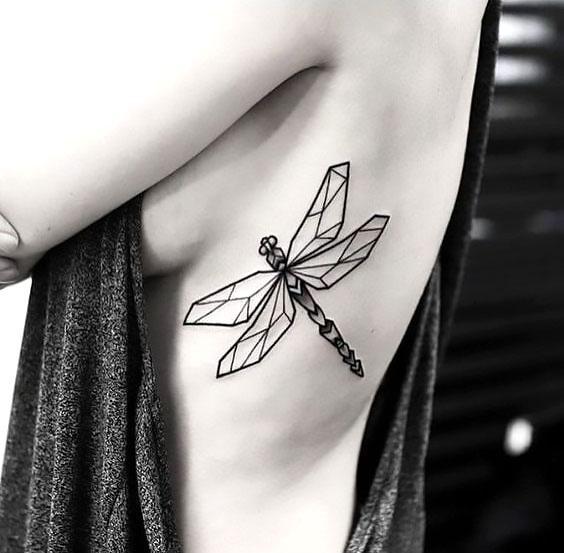 Geometric Dragonfly Tattoo Idea