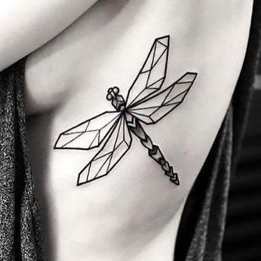 Geometric Dragonfly Tattoo