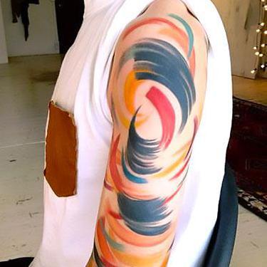Abstract Lines On Arm Tattoo