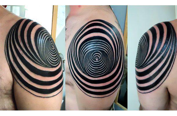 Abstract Optical Illusion Tattoo Idea