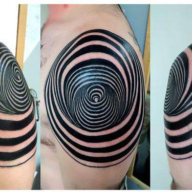 Abstract Optical Illusion Tattoo