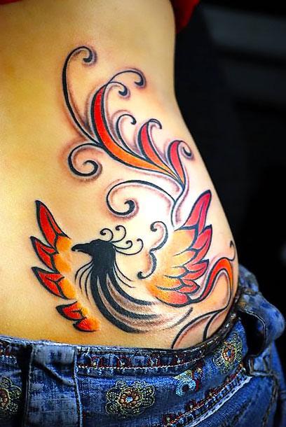 Abstract Phoenix Tattoo Idea