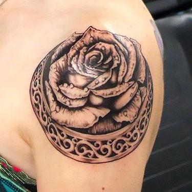 Cool Rose on Shoulder Tattoo