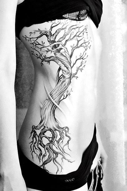 Cool Tree on Side Tattoo Idea