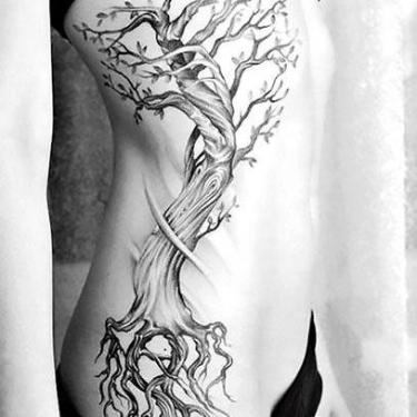 Cool Tree on Side Tattoo