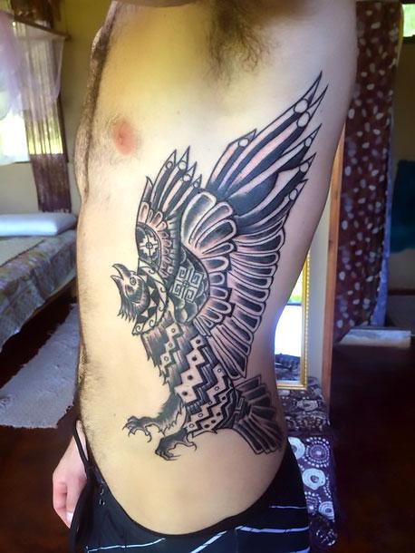 Cool Tribal Raven Tattoo Idea