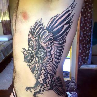 Cool Tribal Raven Tattoo