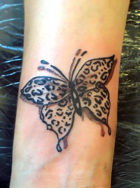 Leopard Butterfly Tattoo Idea