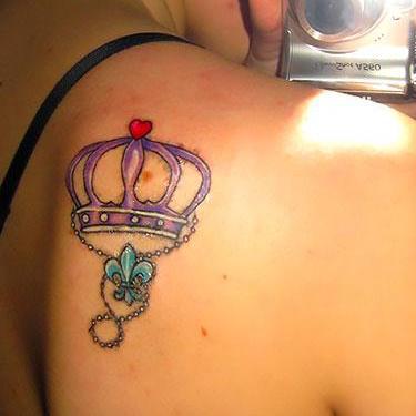 Crown on Shoulder Blade Tattoo