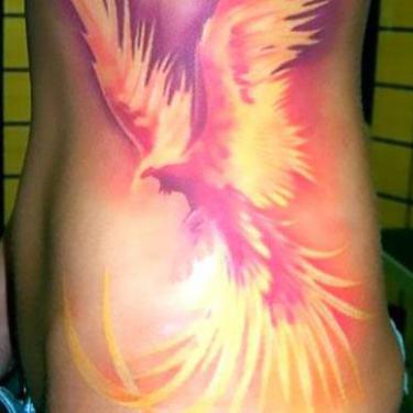 Amazing 3D Phoenix Tattoo