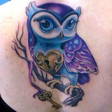Cute Feminine Owl Tattoo