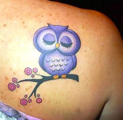Cute Funny Owl Tattoo Idea