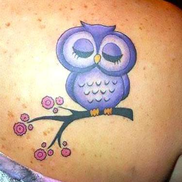 Cute Funny Owl Tattoo
