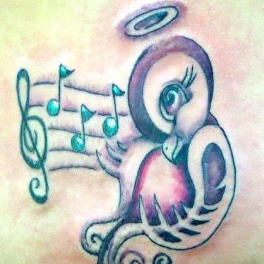 Cute Funny Songbird Tattoo