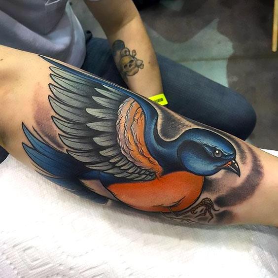 Amazing Bluebird on Forearm Tattoo Idea