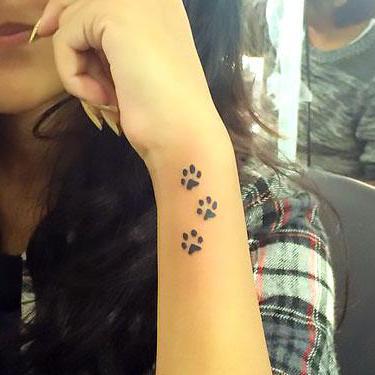Puppy Paws Prints on Wrist Tattoo
