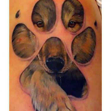 Puppy Wolf Animal Print Tattoo