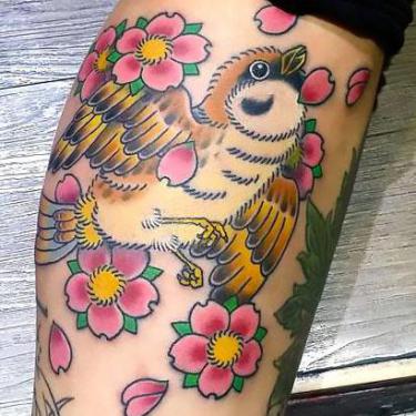 Cute Sparrow Tattoo