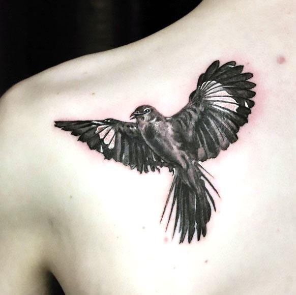Detailed Mockingbird Tattoo Idea