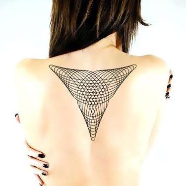 Amazing Geometric Tattoo on Back Tattoo