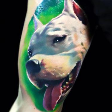 Realistic Pitbull Tattoo
