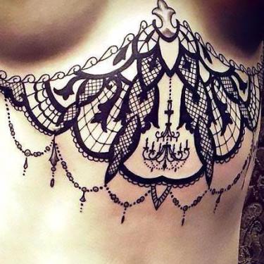 Under Breast Lace Tattoo for Women Tattoo