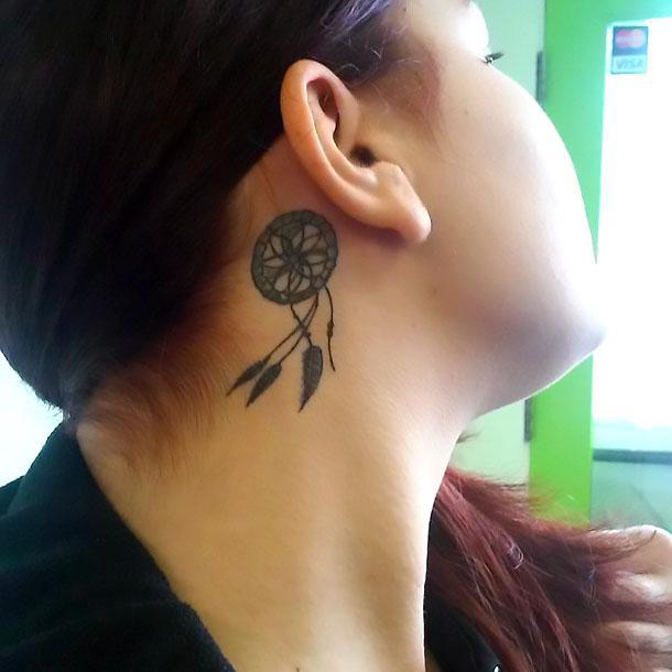 dreamcatcher tattoo behind ear tumblr