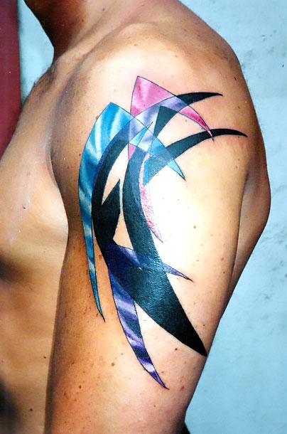 Upper Arm Abstract Tattoo Idea