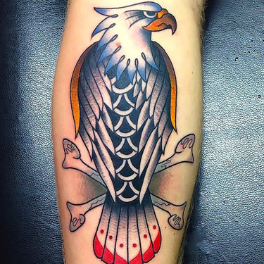 Eagle on Calf Tattoo