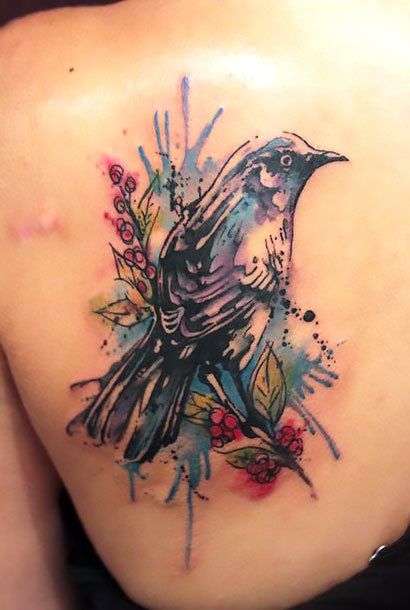Watercolor Mockingbird Tattoo Idea
