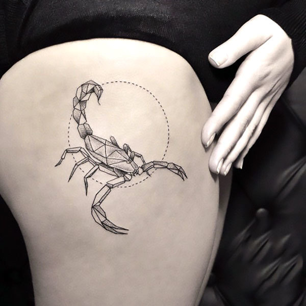 Geometric Awesome Scorpion Tattoo Idea