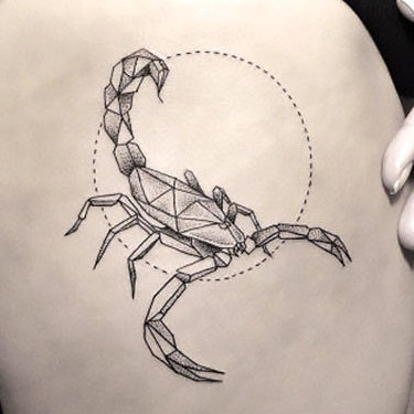 Geometric Awesome Scorpion Tattoo