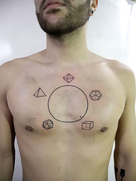 Geometric Tattoo on Chest Tattoo Idea