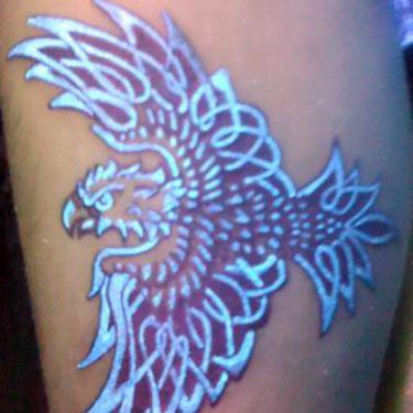 Anazing Blue Ink Eagle Tattoo