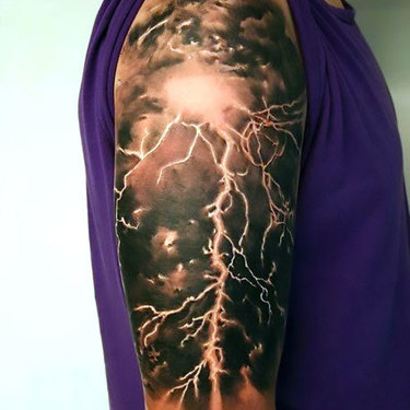 Half Sleeve Lightning for Men Tattoo