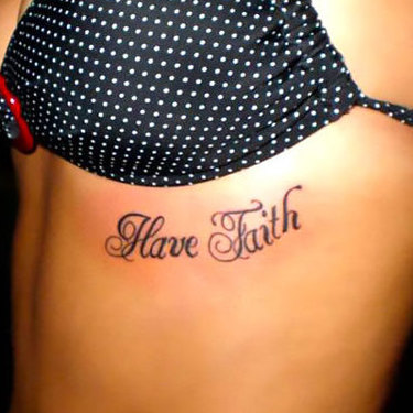 Have Faith Under Breast Tattoo