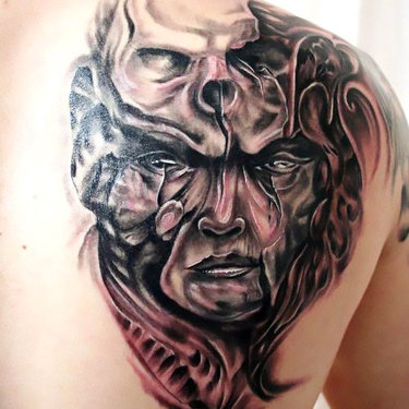 Horror Face Skull Tattoo