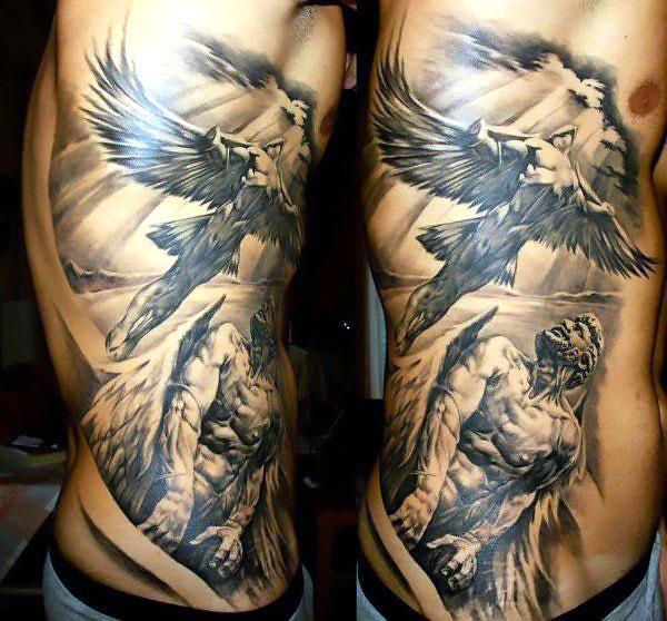 Angels On Side For Men Tattoo Idea