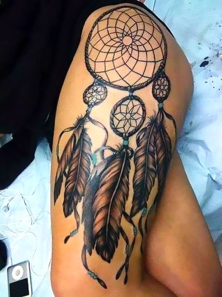 Indian Feather Dreamcatcher Tattoo Idea